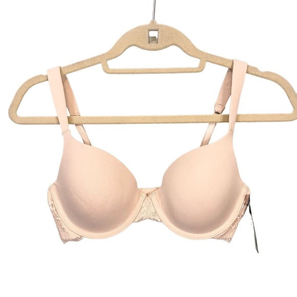 Felina Women's Tan Wing Lace Adjustable Padded Molded Push Up Bra Size 32D NWT